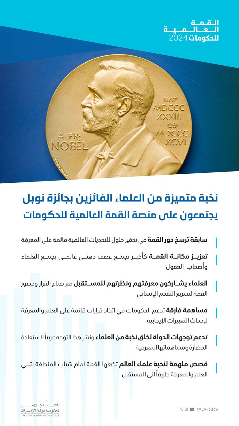 جون روبرتس الحائز على نوبل في الكيمياء أحد ضيوف القمة