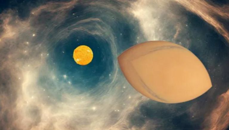 رسم توضيحي يُظهر كوكبا مفلطحا مثل حلوى سمارتيز