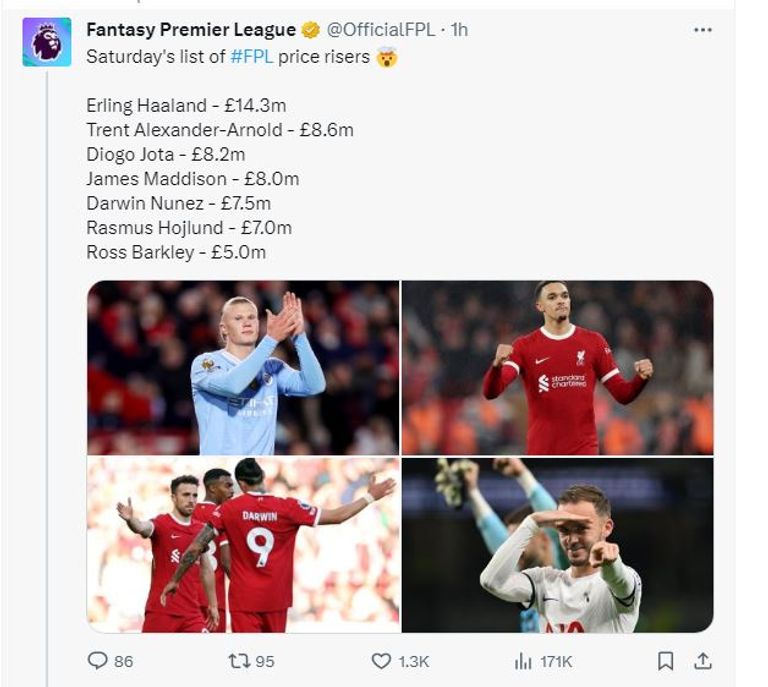 فانتازي الدوري الإنجليزي نجوم الدوري الإنجليزي الممتاز