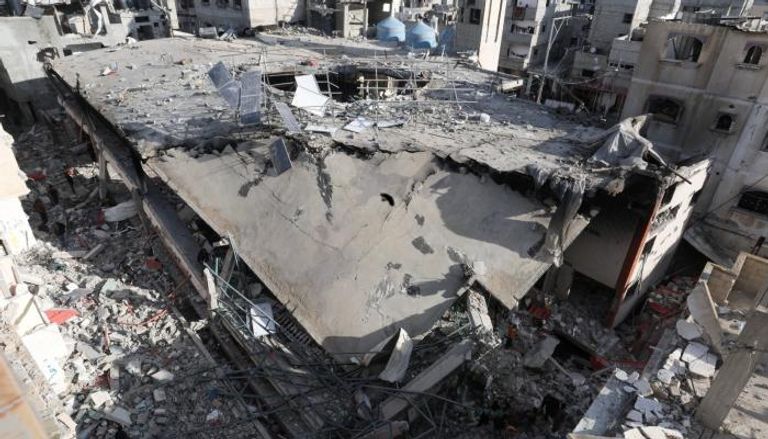 آثار القصف الإسرائيلي على مدينة رفح 
