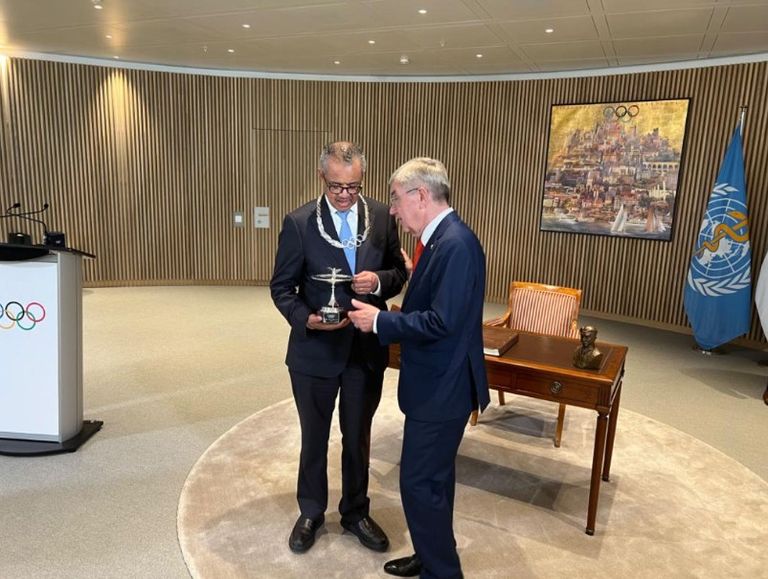 تيدروس غيبرييسوس أثناء تكريمه