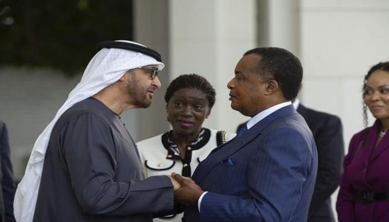 الشيخ محمد بن زايد آل نهيان رئيس دولة الإمارات ورئيس الكونغو برازيفيل