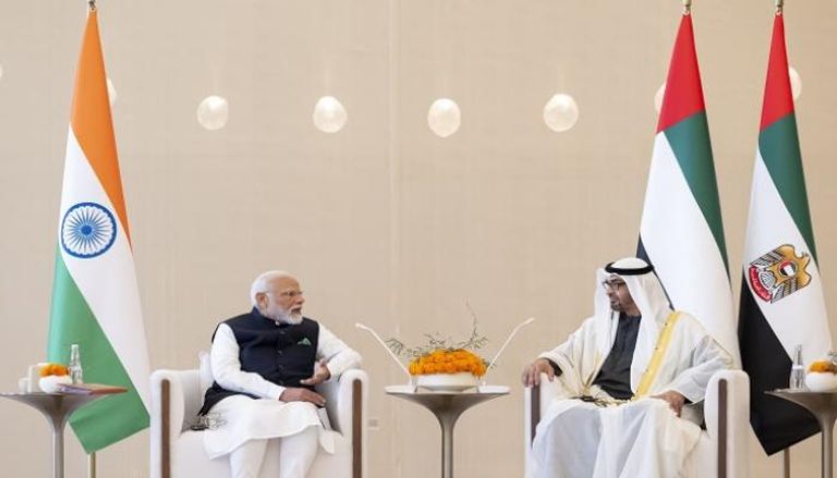 الشيخ محمد بن زايد آل نهيان رئيس دولة الإمارات ورئيس وزراء الهند ناريندرا مودي