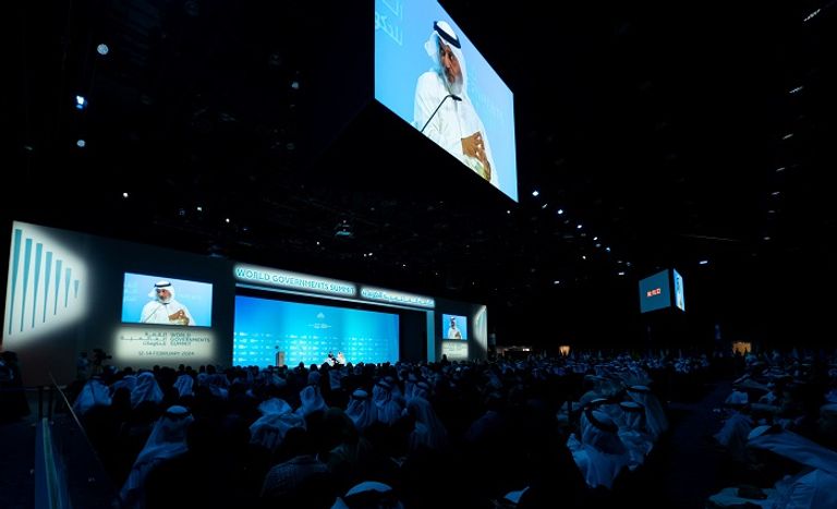 أمين عام أوبك هيثم الغيص خلال مشاركته بالقمة العالمية للحكومات
