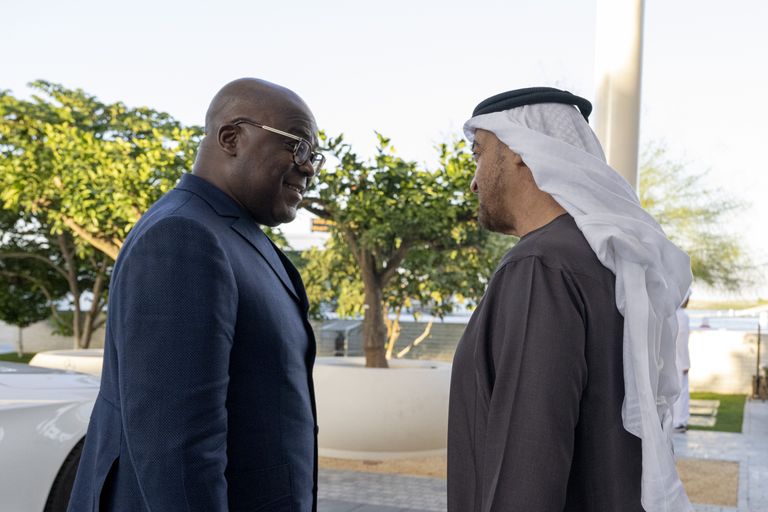 جانب من لقاء الشيخ محمد بن زايد آل نهيان وفيلكس تشيسكيدي