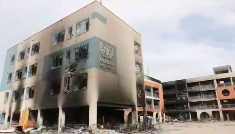 آثار قصف إسرائيلي على مدرسة تابعة للأونروا في غزة - رويترز