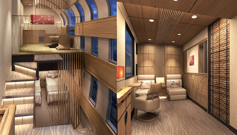 السيارات الخاصة بالنوم في قطار شيكي شيما  قطار شيكي شيما الياباني