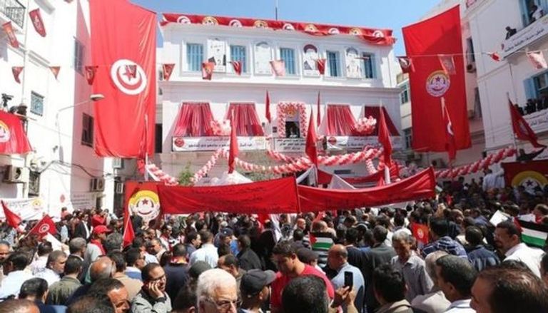 جانب من احتجاجات سابقة لاتحاد الشغل في تونس