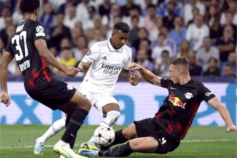 مباراة ريال مدريد ولايبزيغ في دوري أبطال أوروبا أنشيلوتي مدرب ريال مدريد