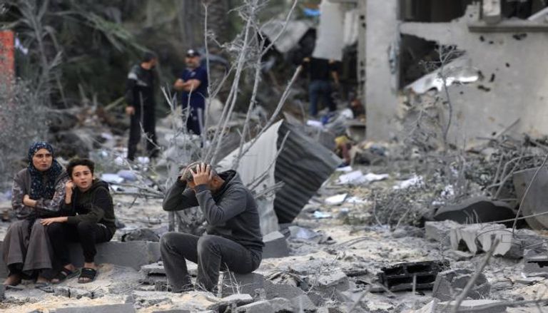 آثار القصف على غزة - أ . ف .ب