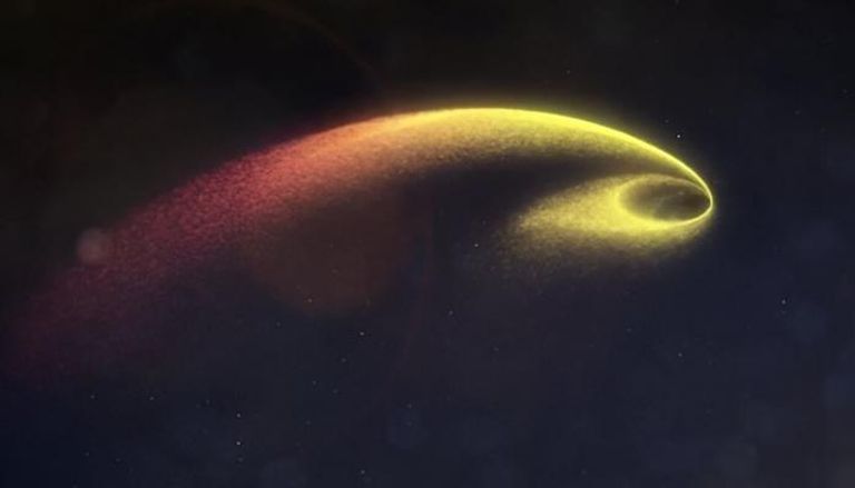 بقايا النجم بعد تمزيقه بواسطة ثقب أسود