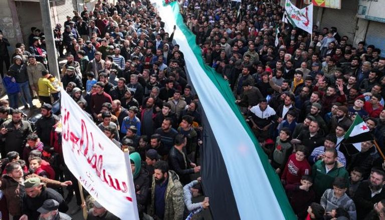 الاحتجاجات ضد هيئة تحرير الشام - فرانس برس