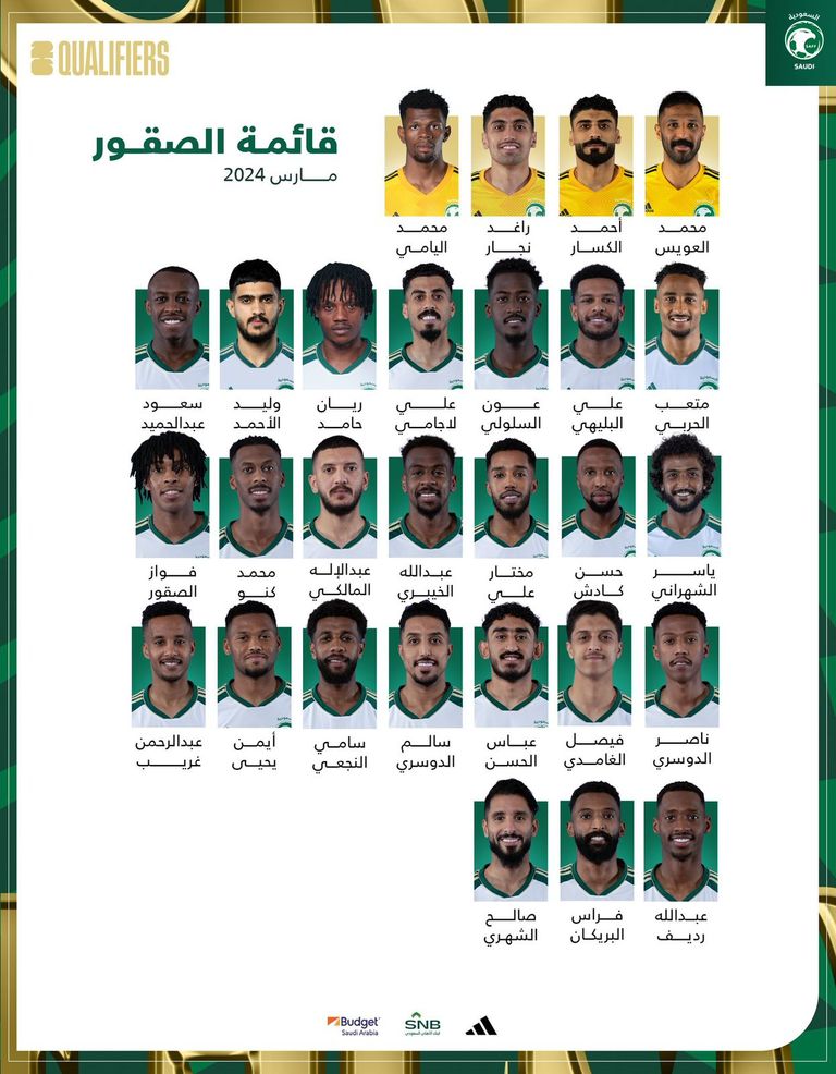 قائمة المنتخب السعودي لمعسكر مارس