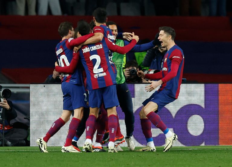 برشلونة الإسباني فرحة برشلونة