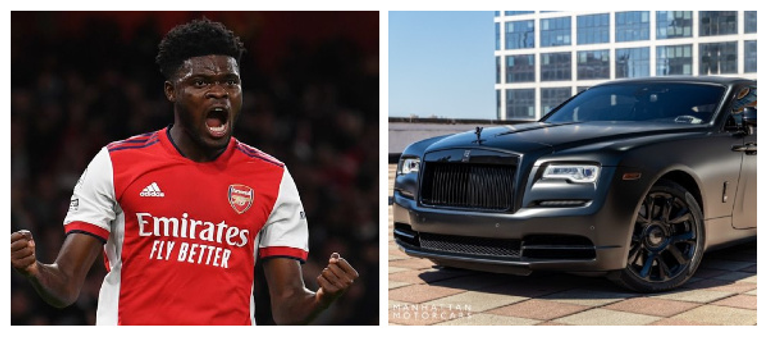 توماس بارتي وسيارته فريق أرسنال الإنجليزي