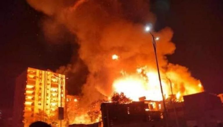 حريق استوديو الأهرام في مصر