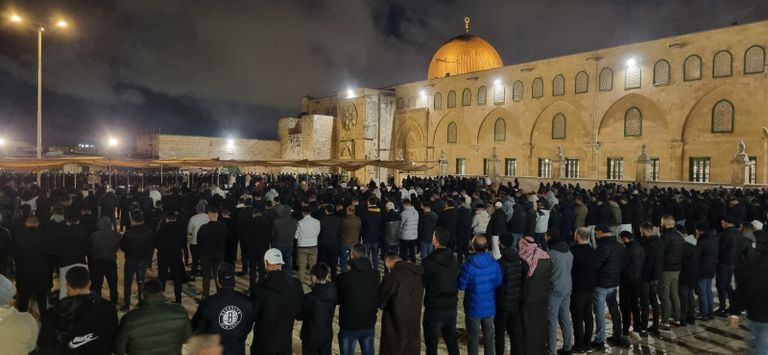 جانب من الصلاة في المسجد الأقصى