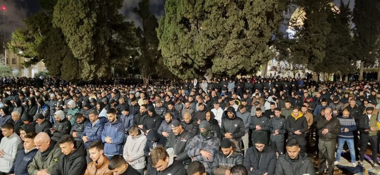 جانب من الصلاة في المسجد الأقصى