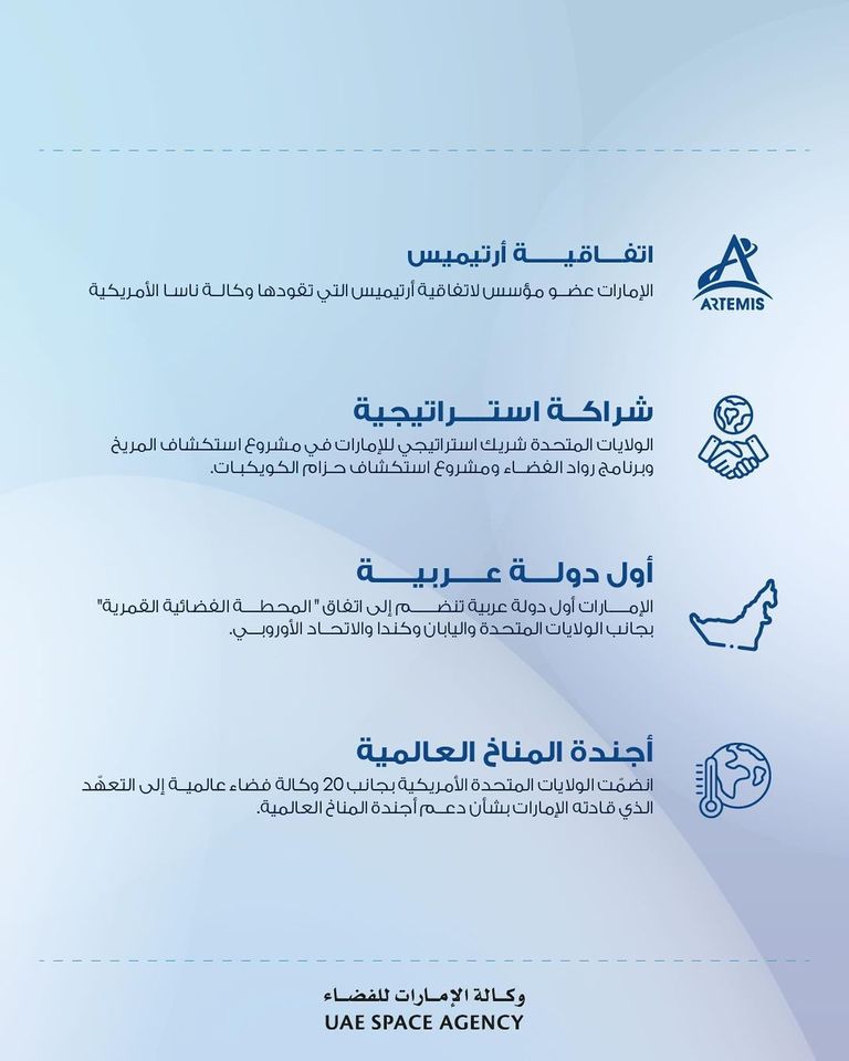 تعاون إماراتي أمريكي مثمر في مجال الفضاء