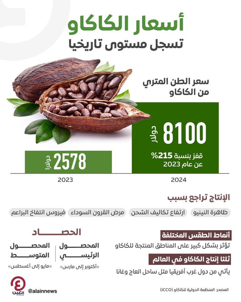 حبوب الكاكاو بجوار مستودع في غانا - رويترز