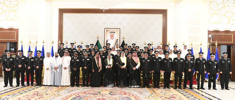 جانب من زيارة أمير الكويت لوزارة الداخلية