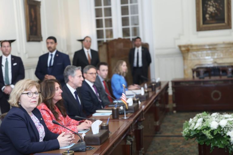 جانب من الاجتماع السداسي بالعاصمة المصرية القاهرة