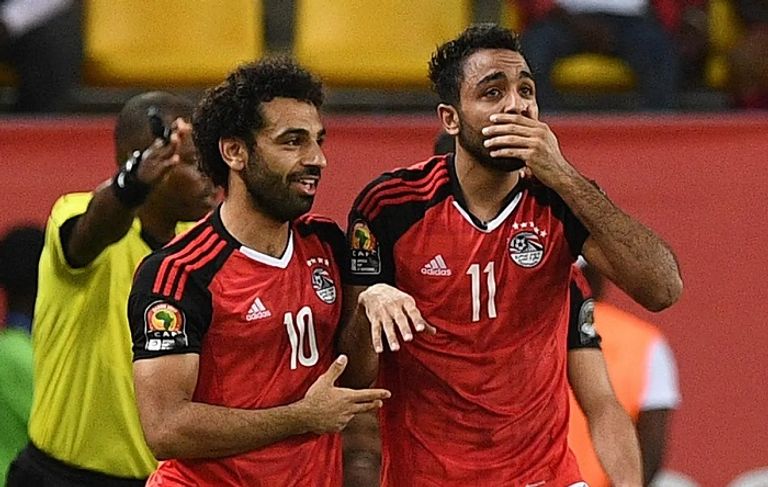 محمود كهربا ومحمد صلاح منتخب مصر في كأس أمم أفريقيا 2017