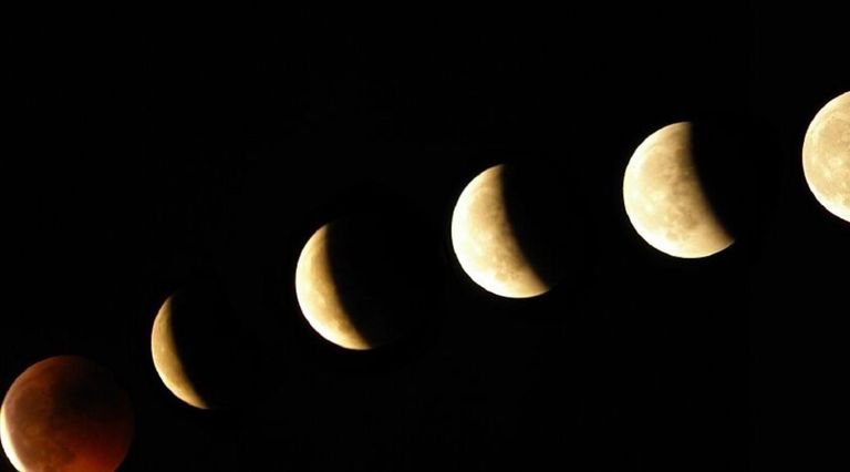 قمر شهر مارس 2024 في أثناء الخسوف