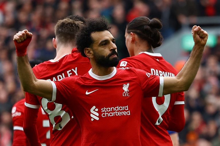 محمد صلاح في مباراة ليفربول وبرايتون بالدوري الإنجليزي محمد صلاح نجم ليفربول