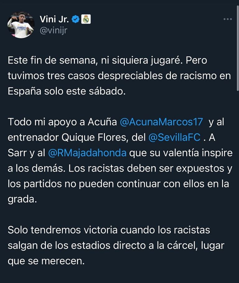 تغريدة فيني جونيور فينيسيوس جونيور مهاجم ريال مدريد