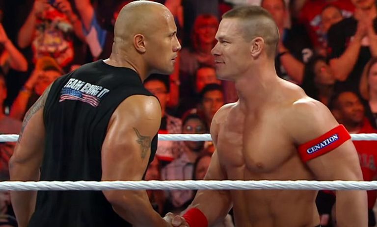 ذا روك وجون سينا المصارع الأمريكي الشهير ذا روك