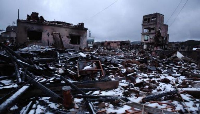 دمار خلفه زلزال سابق ضرب اليابان مطلع العام الجاري