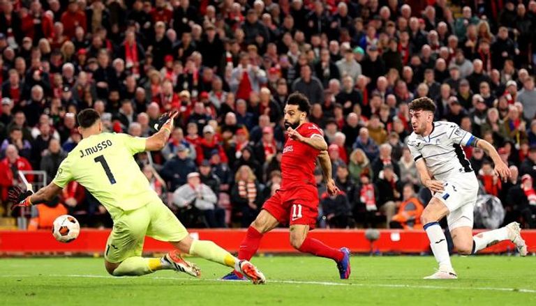 محمد صلاح في مباراة ليفربول ضد أتالانتا