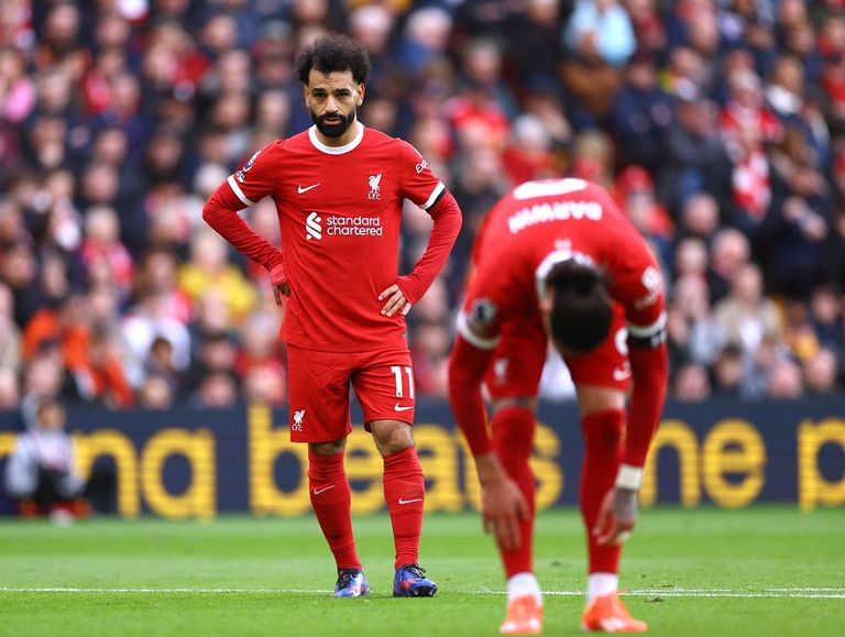 فان دايك ومحمد صلاح في مباراة ليفربول وكريستال بالاس