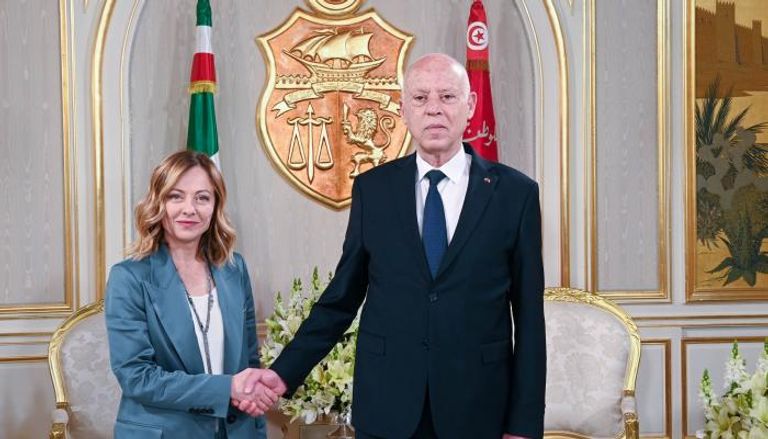 قيس سعيد وجورجيا ميلوني (الرئاسة التونسية)