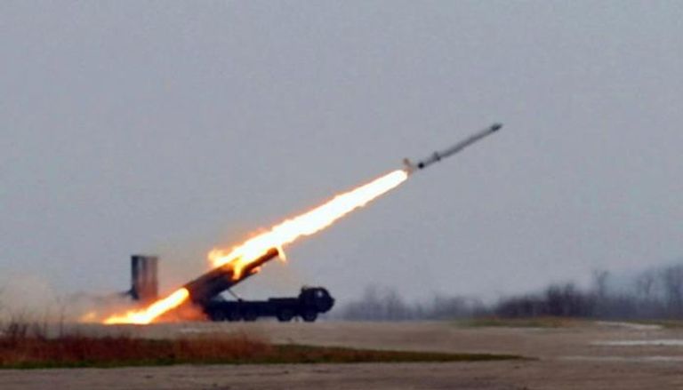 جانب من عملية اختبار الصاروخ بكوريا الشمالية