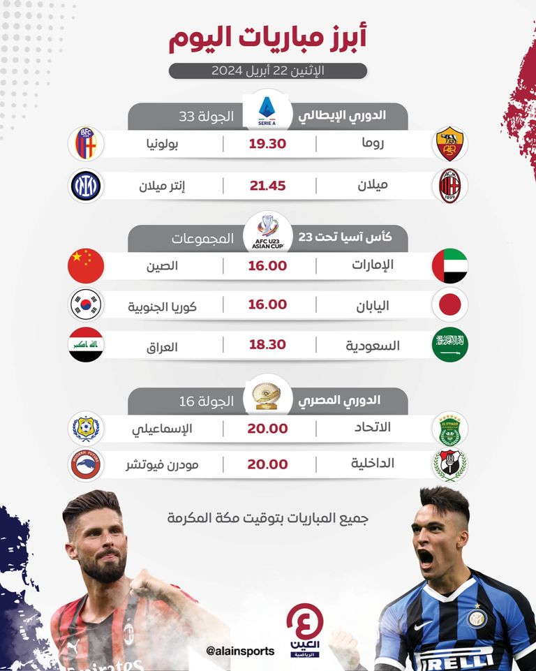 مباريات اليوم 