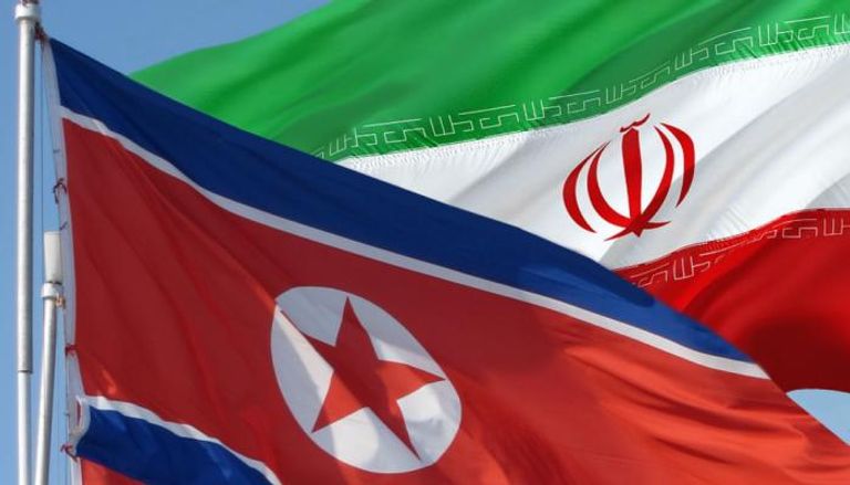 علما كوريا الشمالية وإيران