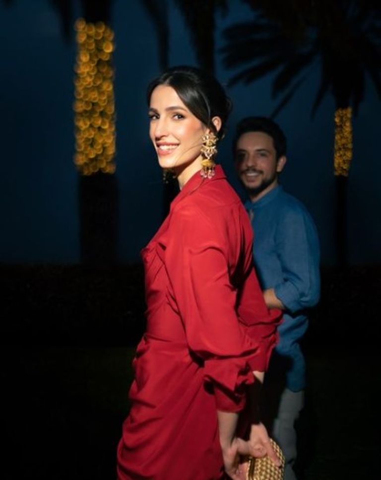 الأمير الأردني الحسين بن عبدالله الثاني وزوجته