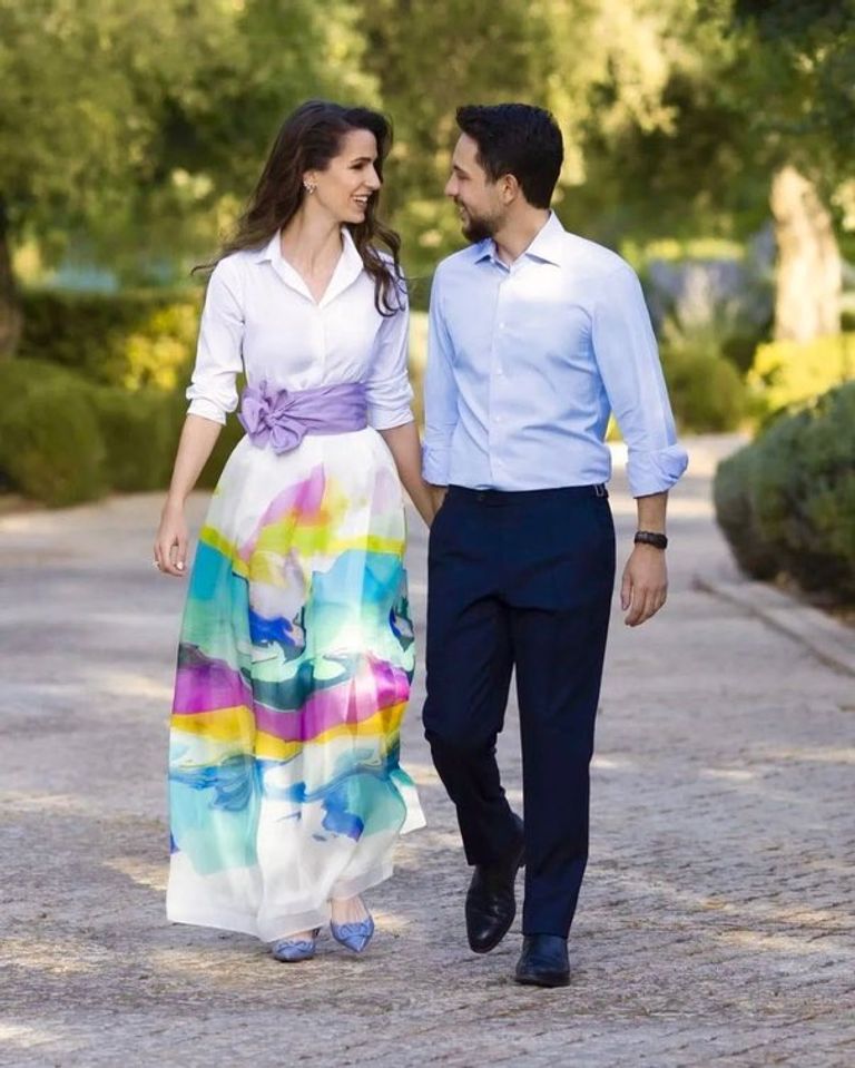 الأمير الأردني الحسين بن عبدالله الثاني وزوجته