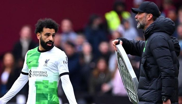 يورغن كلوب ومحمد صلاح في ليفربول