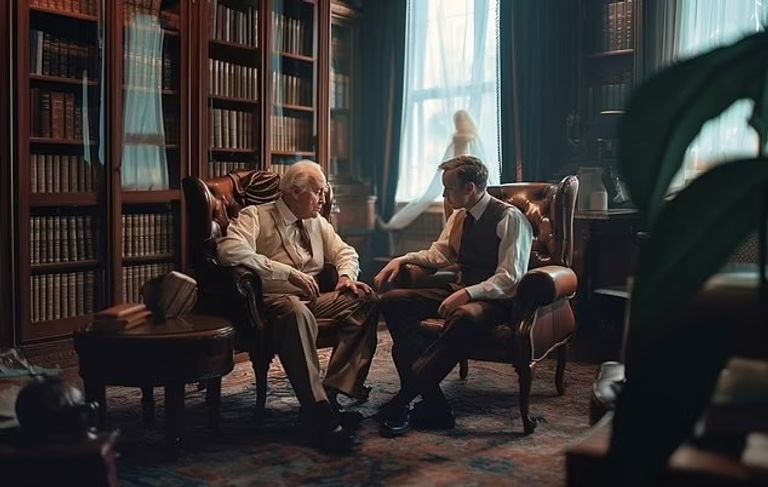 الملك ويليام مع ابنه الأمير جورج