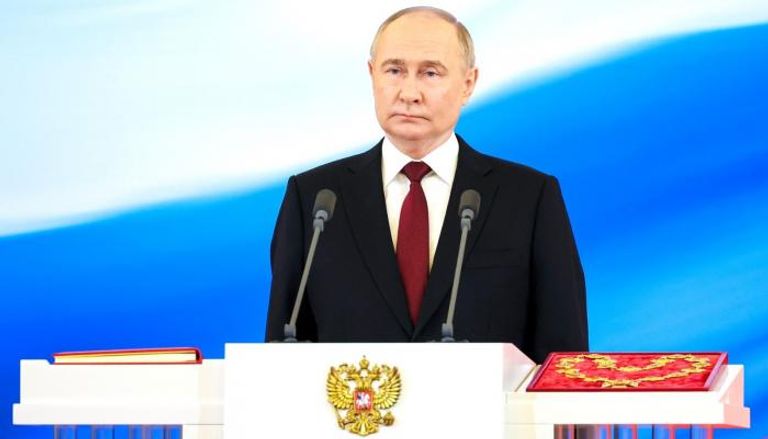 الرئيس الروسي فلاديمير بوتين أثناء مراسم التنصيب