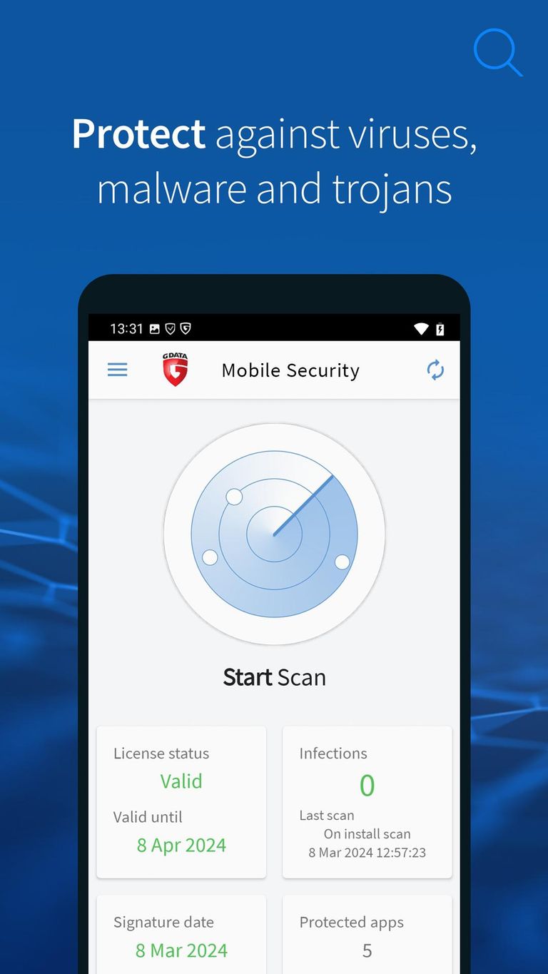 برنامج G Data Mobile Security أحد تطبيقات إزالة البرامج الضارة من الهاتف  تطبيقات لإزالة البرامج الضارة على الهاتف