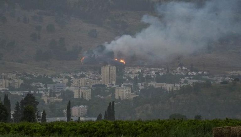 حريق في لبنان جراء قصف إسرائيلي