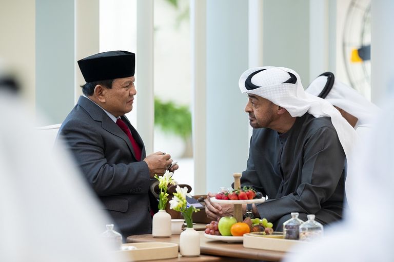 جانب من لقاء الشيخ محمد بن زايد آل نهيان وفرابوو سوبيانتو