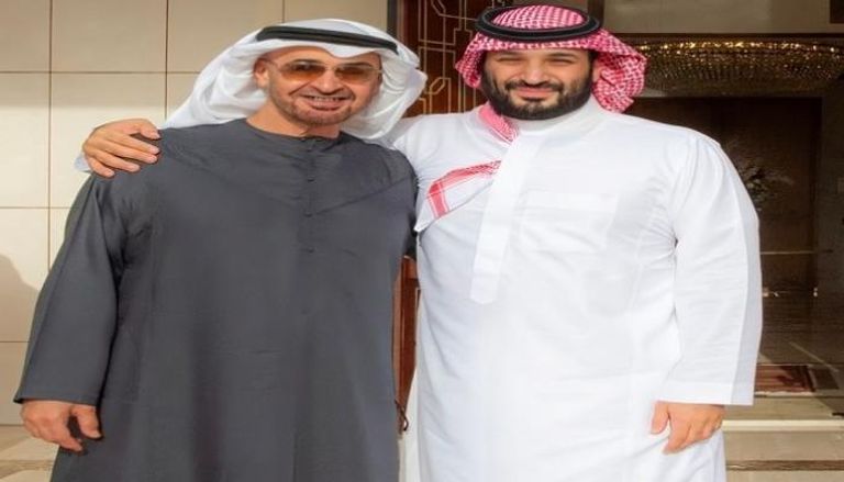 جانب من لقاء الشيخ محمد بن زايد آل نهيان والأمير محمد بن سلمان بن عبدالعزيز