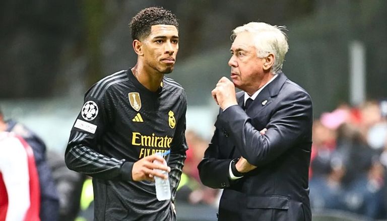 جود بيلينغهام وكارلو أنشيلوتي ريال مدريد بطل الدوري الإسباني