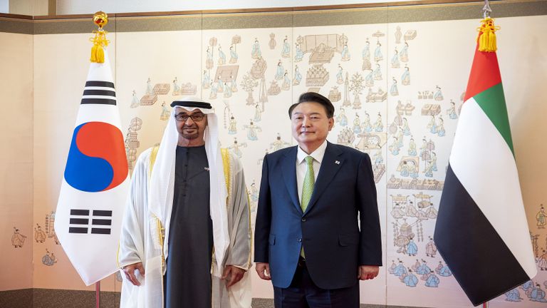 الشيخ محمد بن زايد آل نهيان ورئيس كوريا الجنوبية