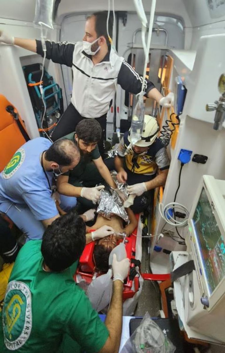 إنقاذ طفل تل أعور